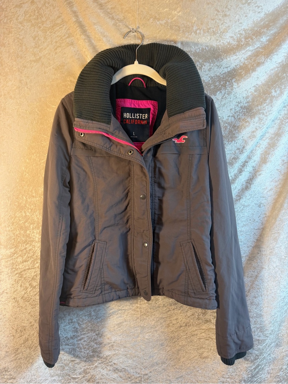 Vintage Y2K Hollister California All-Weather Jacket Gray Pink Size L